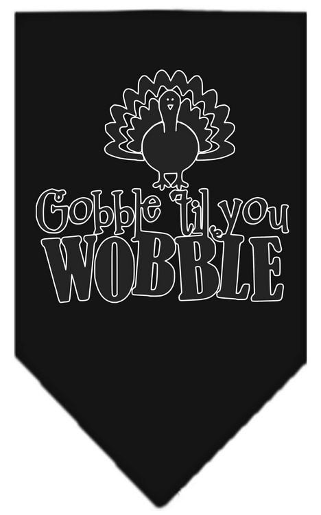 Gobble til You Wobble Screen Print Bandana Black Small